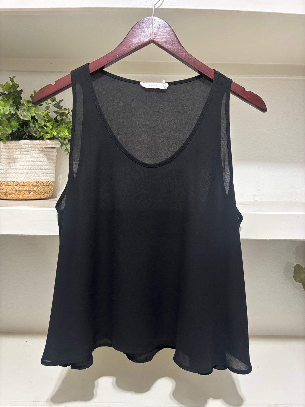 Lush Black Sheer Chiffon Camisole